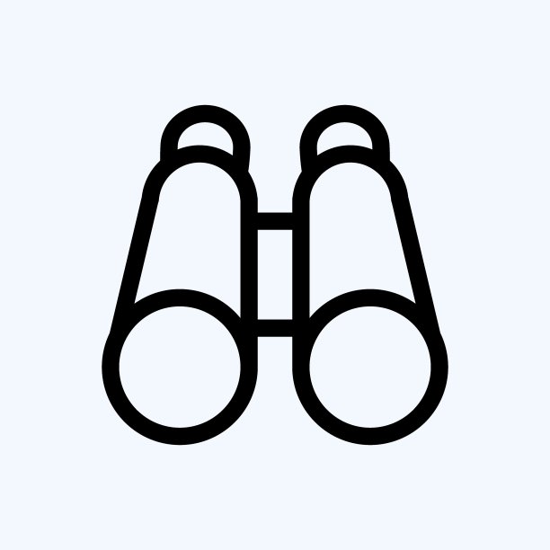 图标双筒望远镜。适合教育符号。行风格。简单的设计可编辑。设计模板向量。简单的说明图片下载