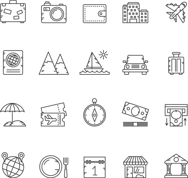 线路旅游和旅游图标图片下载