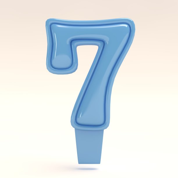 蓝色生日蛋糕装饰7号生日，7号生日装饰图片下载