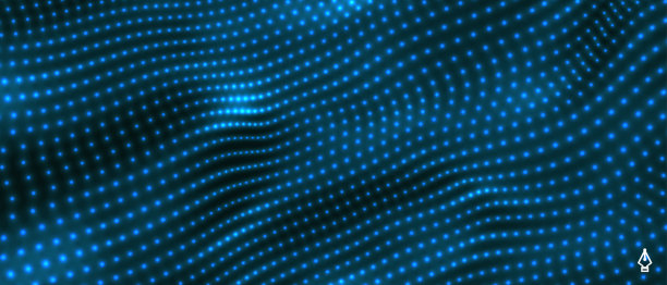 抽象的科学或技术背景。平面设计。网络插图与粒子。3 d网格表面。图片下载