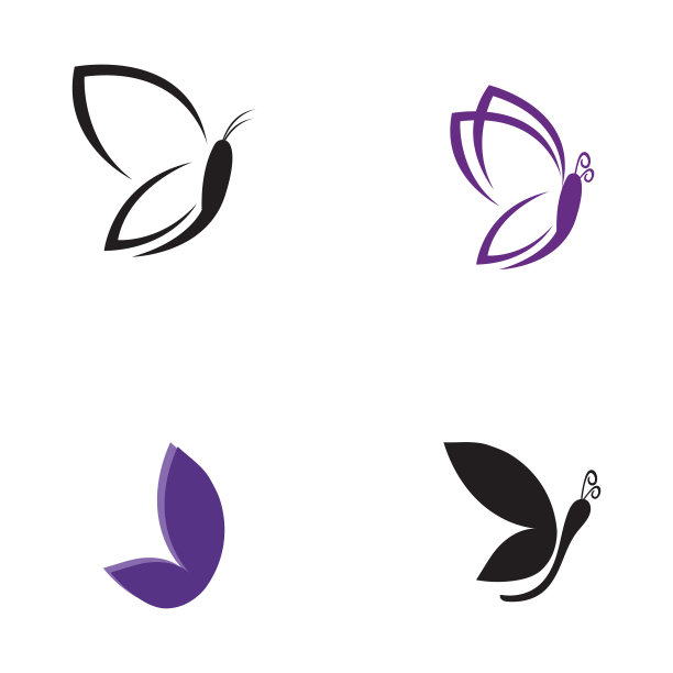 美女蝴蝶图标设计图片下载