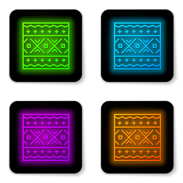 发光的霓虹灯线为乌克兰民族图案图片下载