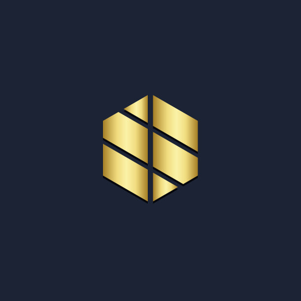 形状抽象多边形金色标志图片下载