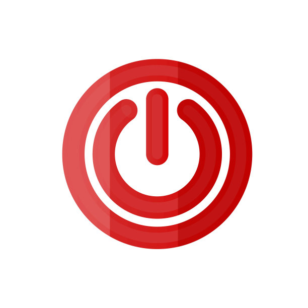 电源按钮矢量图标在白色隔离背景。图层分组方便编辑插图。为你的设计。图片下载
