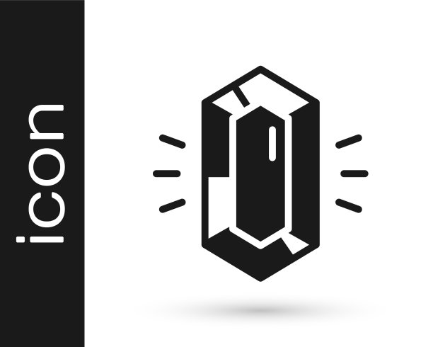 黑色宝石石图标孤立在白色背景图片下载