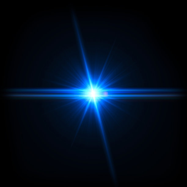 蓝光镜头闪光在黑色背景图片下载