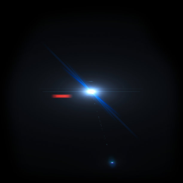 蓝光镜头闪光在黑色背景图片下载