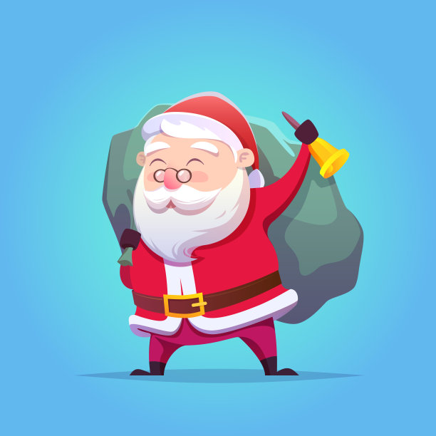 卡通圣诞老人。矢量插图。圣诞快乐。明信片。图片下载