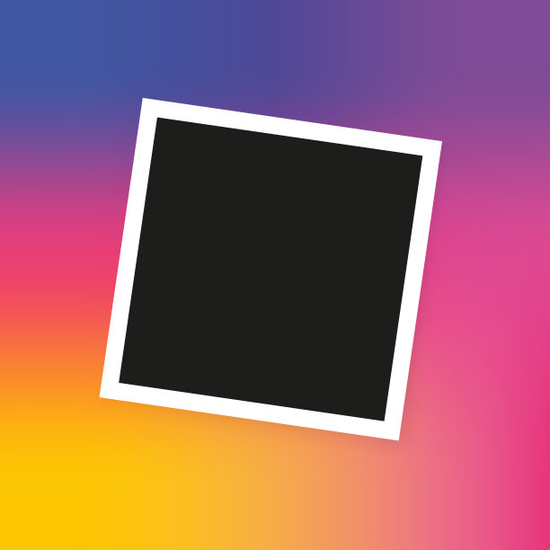 帧矢量插图。黑色框架与梯度背景。一个白色描边和黑色填充的正方形。专业的梯度。矢量线图标的业务和广告图片下载