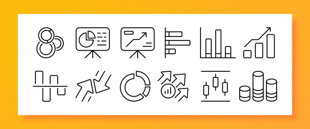 信息图表设置图标。图表，板，表，列，分析，箭头，圆圈，统计，跟踪。数据分析的概念。矢量线图标的业务和广告图片下载
