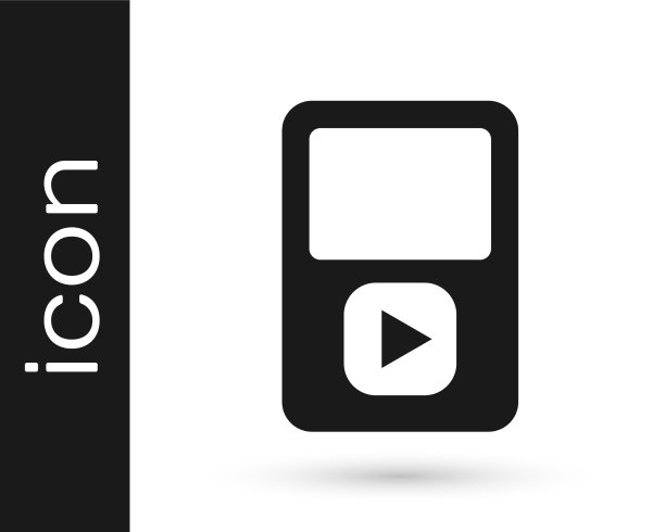 黑人音乐播放器图标孤立在白色图片下载