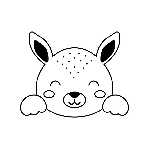 可爱的袋鼠头在斯堪的纳维亚风格。动物脸儿童t恤，服装，幼儿园装饰，贺卡，邀请函，海报，房子内部。向量股票插图图片下载