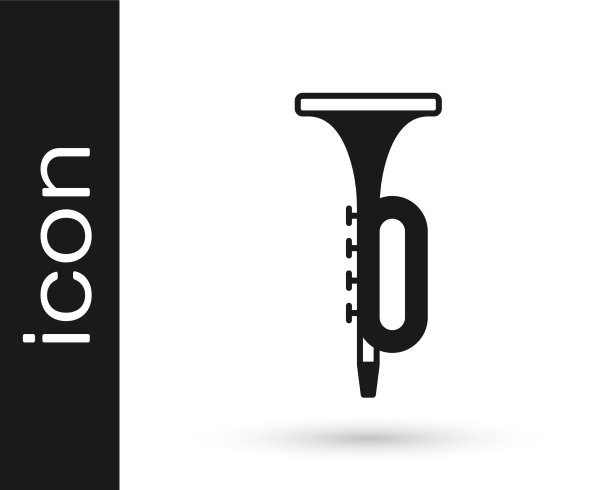 黑色小号图标孤立在白色背景图片下载