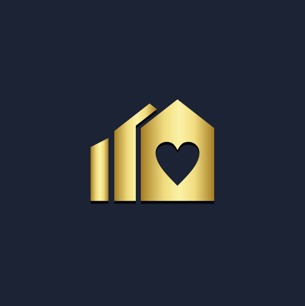 情人节爱心金色Logo图片下载