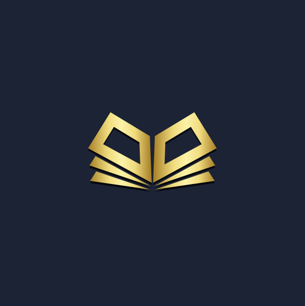 打开的书本金色logo标志图片下载