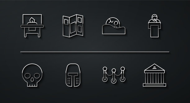 设置线条玻璃展示人类头骨图片下载