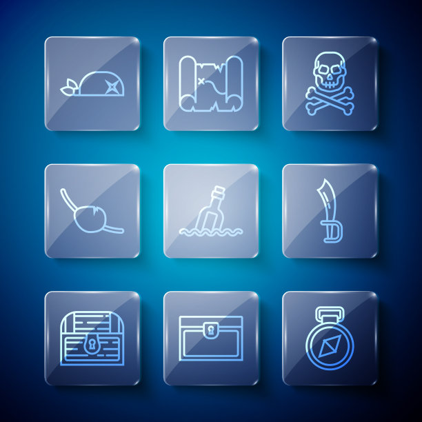 设定线古董宝箱罗盘头骨上图片下载