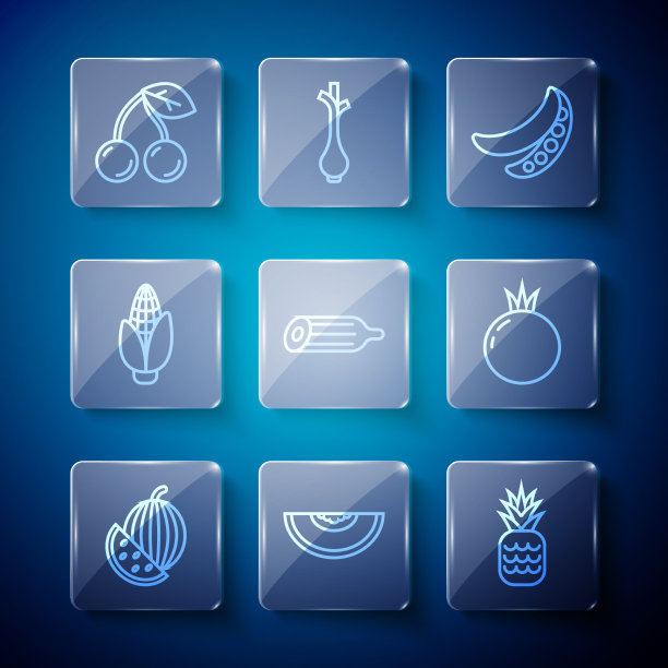 定线西瓜瓜果菠萝青图片下载