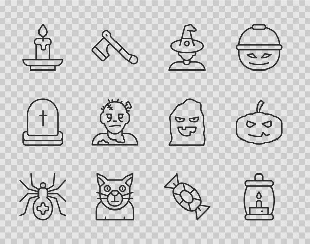 设线蜘蛛露营灯女巫猫图片下载