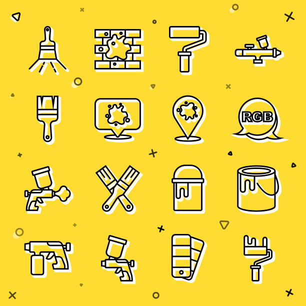 定线漆辊刷桶RGB喷涂图片下载