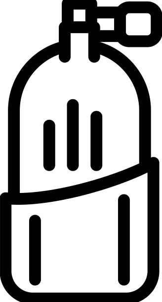 氧气瓶线性图标图片下载