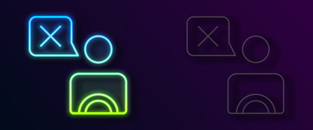 闪烁的霓虹灯线出租车司机图标孤立上图片下载