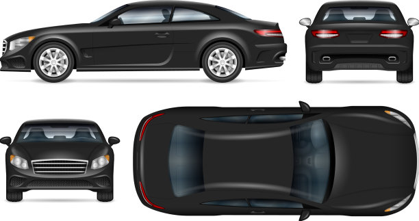 黑色跑车模型隔离车辆模板图片下载