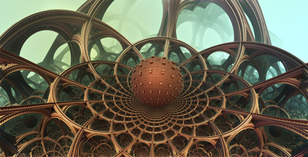 抽象的背景，奇妙的3D黄金结构图片下载