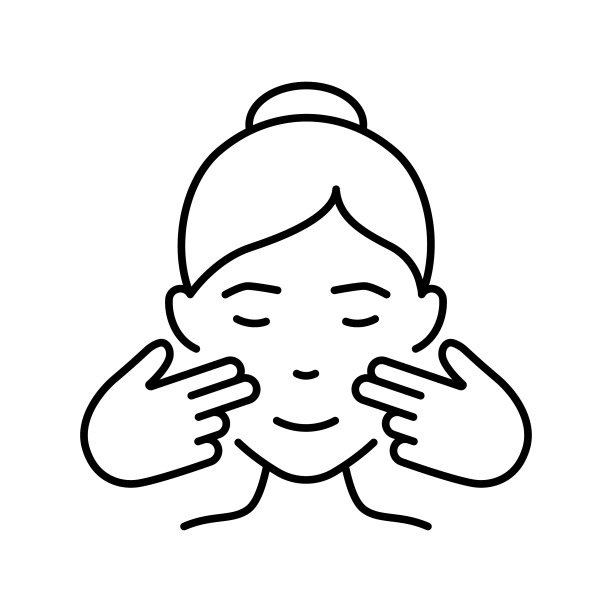 按摩为女性脸部线条icon面部按摩图片下载