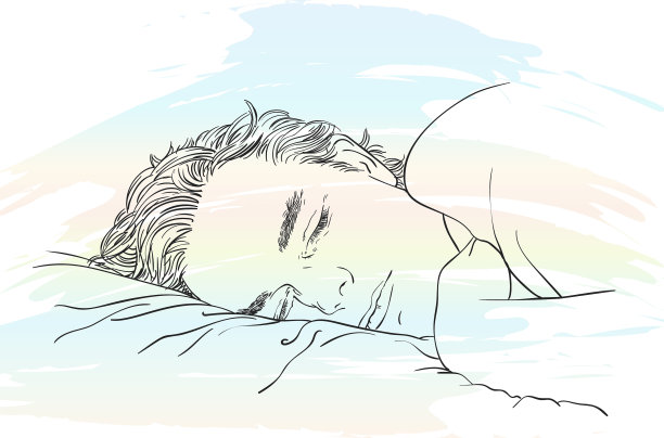 睡美人手绘直线素描图片下载