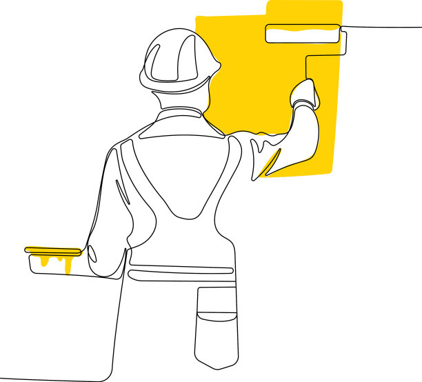 人的手拿着油漆刷和油漆罐图片下载