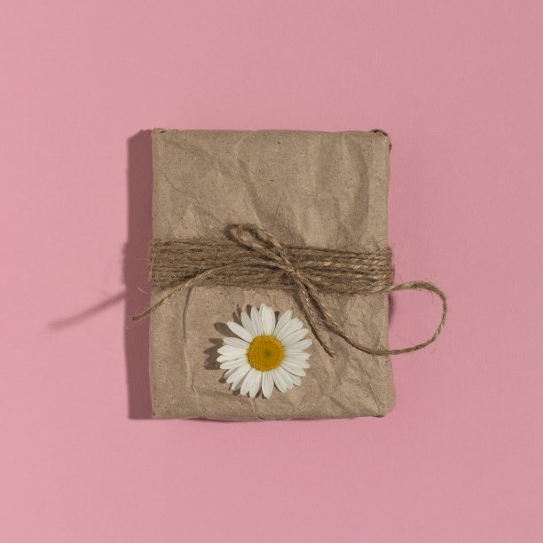 牛皮纸包装的礼物。图片下载