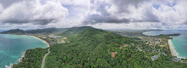 普吉岛海岸的无人机自然风光全景图片下载