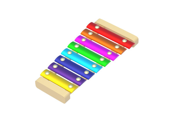 彩色木琴孤立在白色背景。三维渲染图片下载