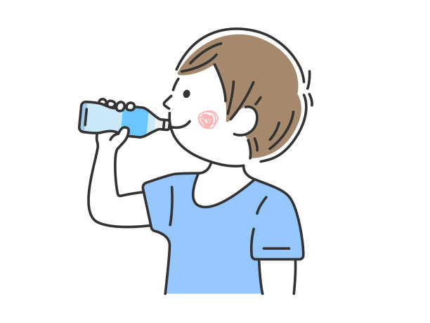 一个男人补水的插图。图片下载