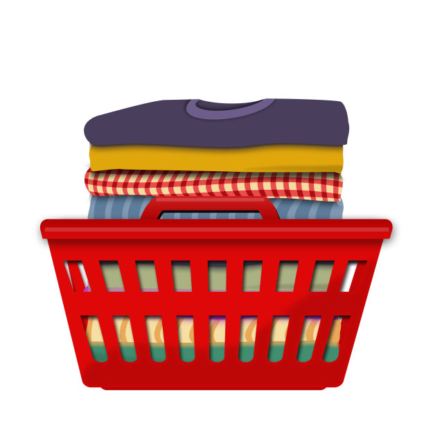 洗衣篮里有叠好的衣服图片下载