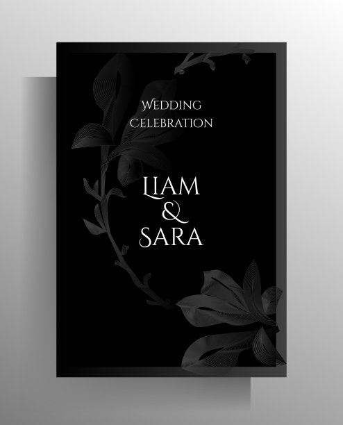 设计婚礼邀请模板。图片下载