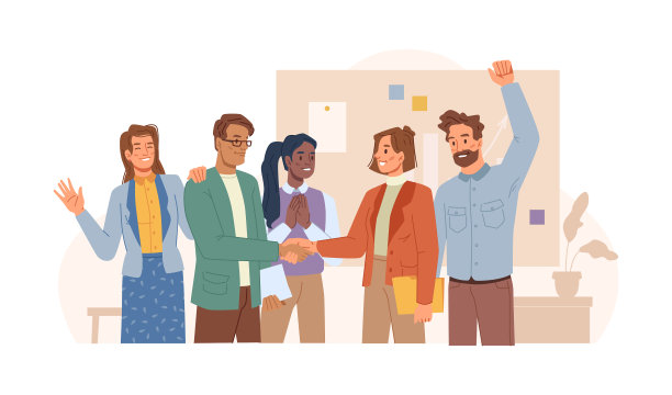 办公室职员鼓掌祝贺同事图片下载