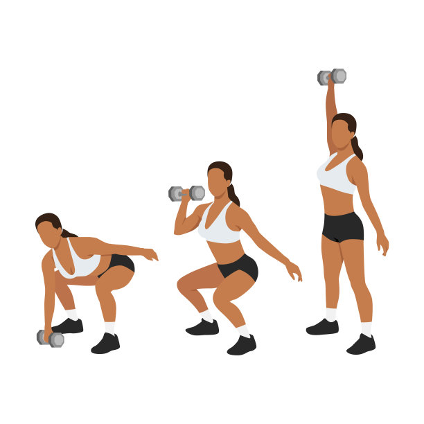 女子做单臂哑铃抓举练习图片下载