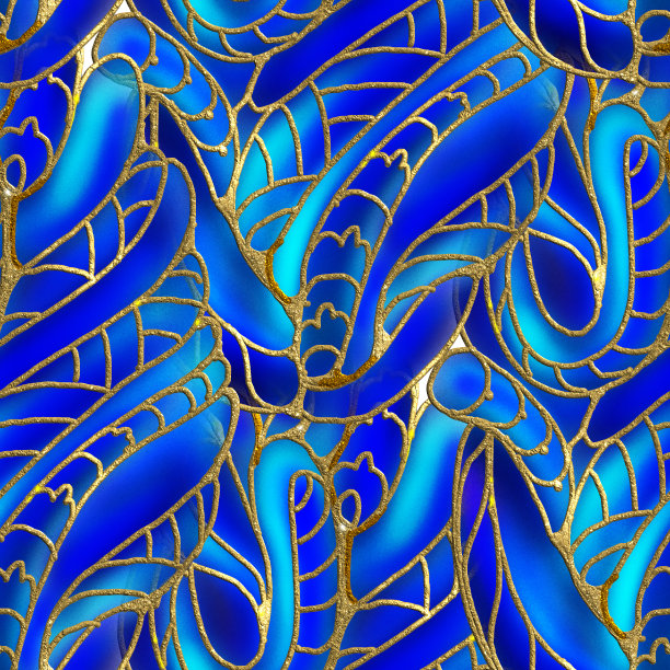 无缝模式。带有青铜镶边的彩色玻璃。图片下载