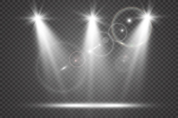 白色场景与聚光灯。矢量插图。图片下载