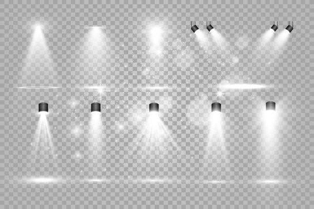 白色场景与聚光灯。矢量插图。图片下载