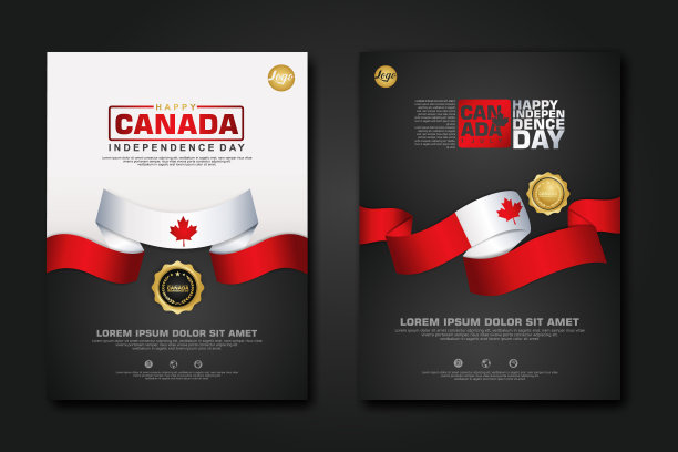 集海报设计加拿大快乐独立日背景模板图片下载