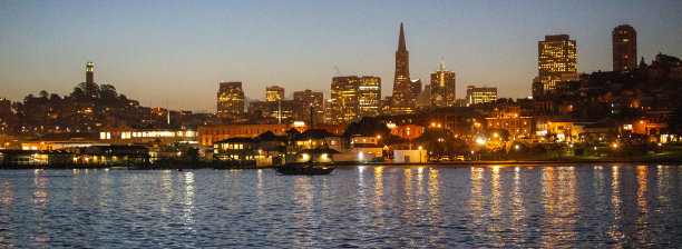 旧金山湾的日落图片下载