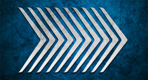 蓝色背景上的灰色箭头，抽象的垃圾背景图片下载