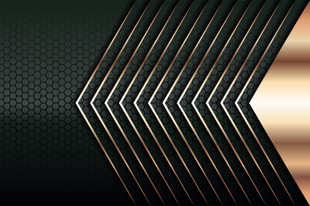 现代奢华的背景矢量叠加在深绿色和阴影黑色空间上，以抽象的风格进行设计。图形插画纹理与线条金色元素装饰图片下载