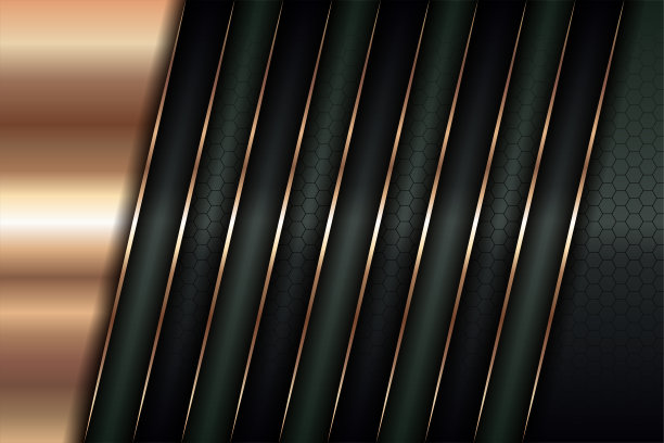 现代奢华的背景矢量叠加在深绿色和阴影黑色空间上，以抽象的风格进行设计。图形插画纹理与线条金色元素装饰图片下载