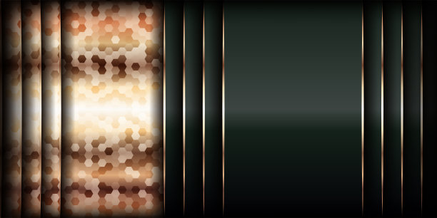 现代奢华的背景矢量叠加在深绿色和阴影黑色空间上，以抽象的风格进行设计。图形插画纹理与线条金色元素装饰图片下载