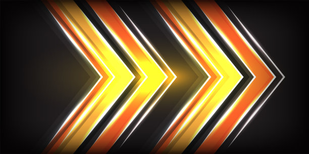 现代抽象几何科技黄色箭头方向速度金色光未来图形插画背景图片下载