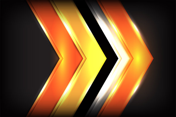 现代抽象几何科技黄色箭头方向速度金色光未来图形插画背景图片下载